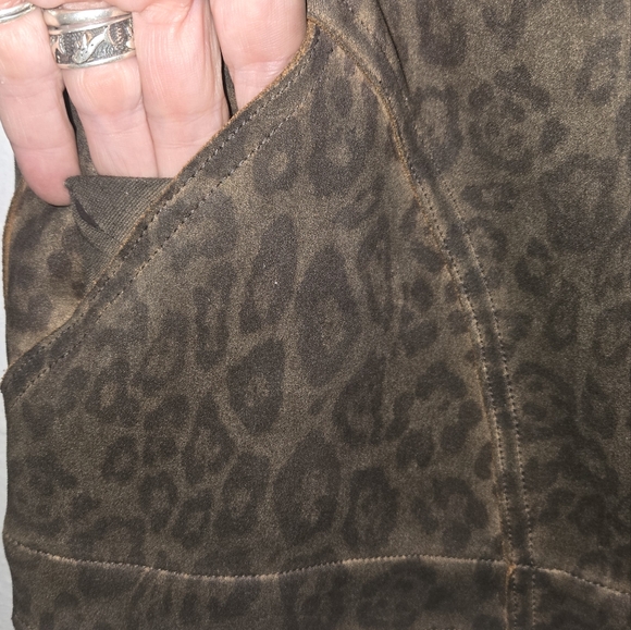 Marrakech anthropologie brown animal print moto style jacket women's size small - Picture 8 of 8